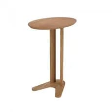 Mesa Auxiliar Lateral para Sofá 60cm 100% MDF Oval Organico Decoração Elegante