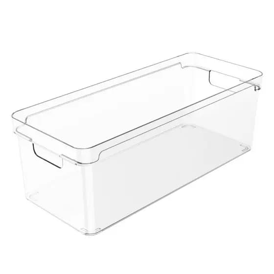 Organizador Multiuso Transparente Caixa Organizadora Geladeira Armário Cozinha Resistente 6,8L Ou