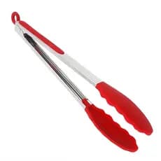Pinça Pegador Culinário Silicone Inox 27cm Multiuso Cozinha Churrasco Salada Antiaderente