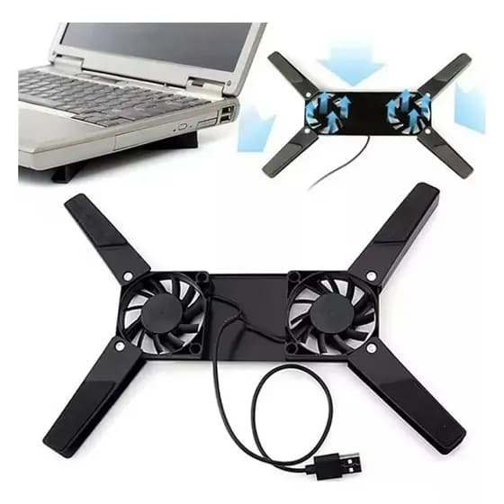 Cooler Notebook USB Base Resfriadora Portátil LED 2 Ventoinhas Silencioso Universal