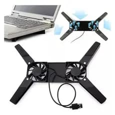 Cooler Notebook USB Base Resfriadora Portátil LED 2 Ventoinhas Silencioso Universal