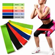 Kit 5 Mini Bands Faixas Elásticas de Resistência Treino Funcional Academia Pilates Yoga Fitness