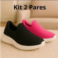 KIT 2  Pares Tênis  Infantil Meia Calce Fácil Menino E Menina escolar  Escolar Liso Unissex Peteleko