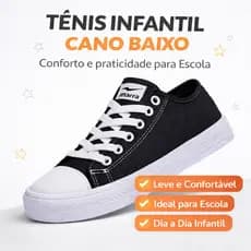 Tênis Infantil Cano Baixo Marra Confortável para Escola e Dia a Dia do 24 ao 33 Envio em 24hs Úteis