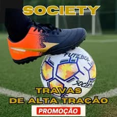 Chuteira Society Adulto Masculina Solado com Travas Super Leve Antiderrapante Confortável PROMOÇÃO