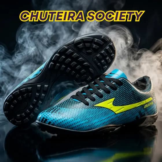 Chuteira de Society Masculina Adulto Marra Leve Confortável Antiderrapante Quadra Sintética 34 ao 45