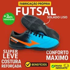 Chuteira Futsal Adulto Super Leve Conforto Máximo Costura Reforçada Sola Antiderrapante Promoção