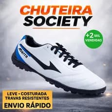 Chuteira Society Masculina Costurada Super Reforçada Marra Confortável 34 ao 45 Envio Rápido BRASIL
