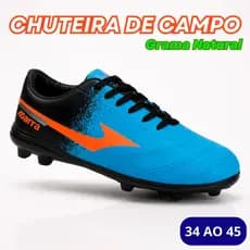 Chuteira de Campo Adulto Masculina Leve Confortável Colada e Costurada Unissex 34 a 45 Envio em 24hs