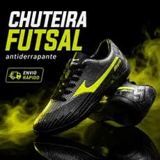 Chuteira Futsal Masculina Profissional Leve Confortável Antiderrapante Reforçada Quadra 34 ao 45