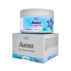 Gel com Glitter Nagel Aurora 25g uv/Led - Alongamento de Unhas