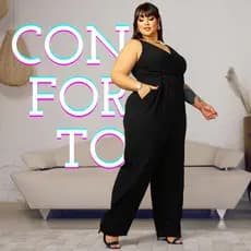 Macacão Feminino Plus Size Longo Transpassado Decote V Alças Largas Casual Elegante Lia Rosa