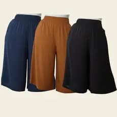 Calça Wide Leg Plus Size Kit 3 Unidades Cintura Alta