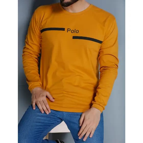 Camiseta manga longa masculino camisa blusa sem capuz basico estampada polo