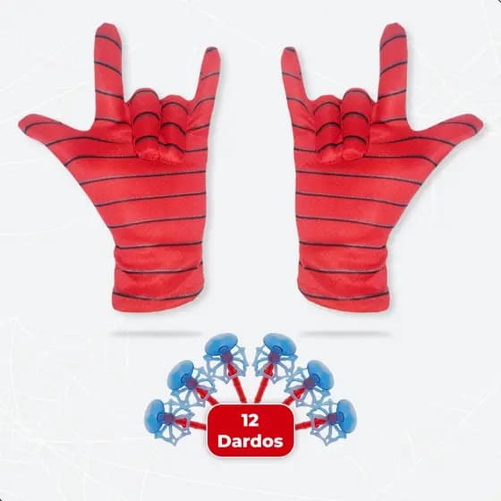 Kit 12 Dardos Com Ventosa  Luva Homem Aranha Conjunto