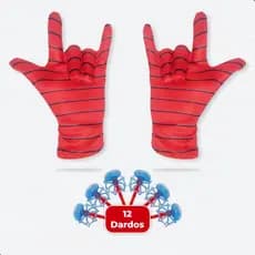 Kit 12 Dardos Com Ventosa  Luva Homem Aranha Conjunto