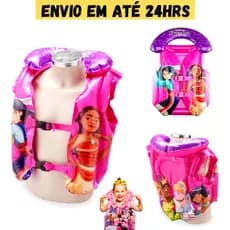 Colete Infantil Boia Para Piscina Praia Inflavel Princesas