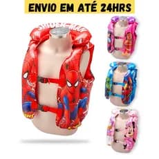 Colete Salva Vidas Boia Infantil Inflável Spider Man Marvel