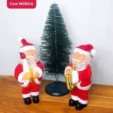 Papai Noel Com Som Musical Clima De Natal Boneco Enfeite