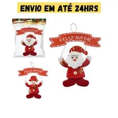 Enfeite Placa Natal Papai Noel Boneco Neve Guirlanda Porta Sino
