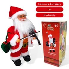 Papai Noel Com Som Musical Luz Movimento Enfeite Natalino
