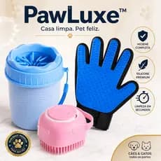 Pata De Luxo™ Pet Spa 3 em 1 | Copo Limpador de Patas + Escova de Banho + Luva Removedora de Pelos