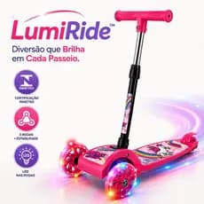 Patinete Infantil 3 Rodas com Luz LED Ajustável INMETRO | LumiRide™
