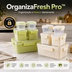 Kit 5 Potes Hermeticos Organizador Cozinha Tampa Vedante Cesto Sortido