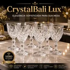 CrystalBali Lux™ Conjunto 6 Taças de Vidro 340ml Elegantes