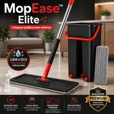 MopEase Elite™ Flat Mop Lava E Seca Com Balde E 1 Refil Extra