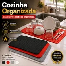 Tapete Escorredor Silicone Louça Cozinha Antiderrapante 40cm