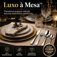 Jogo De Talheres Luxo à Mesa™ 24 Peças Inox Premium Faqueiro Elegante Resistente Completo