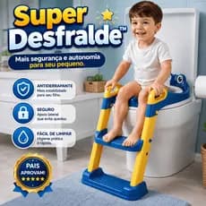 Assento Redutor Infantil Com Escada Desfralde Encantado™ Azul Antiderrapante Universal Seguro