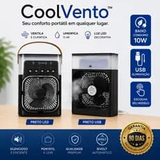 CoolVento™ Climatizador Portátil USB 3 em 1 | Ventilador, Umidificador e Mini Climatizador de Mesa 10W