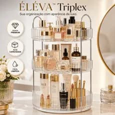 Organizador Multiuso ÉLÉVA™ Triplex 3 Andares para Maquiagem, Perfumes e Cosméticos