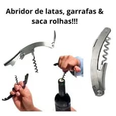 Abridor de Garrafa Saca Rolha Canivete em Aço Inox 66702
