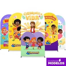 Capa Painel Romano 3 Palavrinhas 2x1m Decoração Festa Aniversário  Sublimado C/Elástico - Licenciado