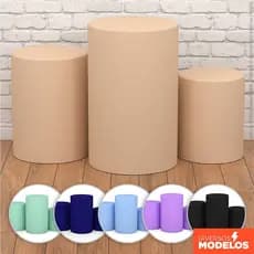 Capa para Cilindro Decoração de Festa Sublimado Em Tecido Trio Veste Fácil C/Elástico - Várias Cores