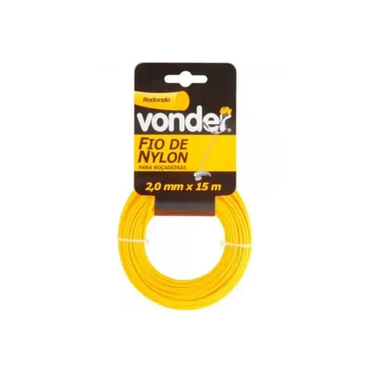 Fio Nylon Roçadeira 2.0mm X 15 Metros Redondo Vonder
