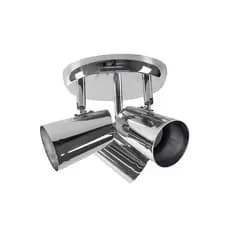 Spot Cromado 3xE27 Direcionável LLUM Bivolt – Ideal p/ Sala, Quarto, Closet e Banheiro