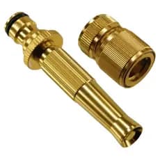 Kit Engate Rápido 1/2'' + Esguicho Jato Metal Aluminio Dourado