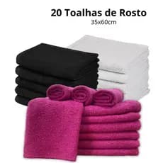 Kit 20 Toalhas Rosto Salão de Beleza, Barbearia e Cabeleireiro - Maciez e Durabilidade Garantidas!