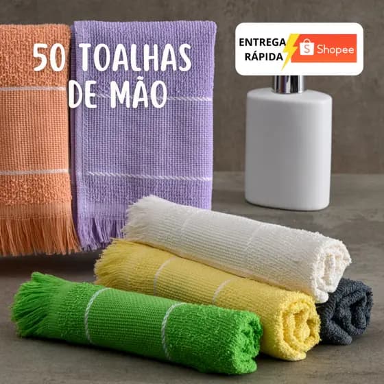 Kit 50 Toalhinhas Com Franja Mão Social ArtesanaTo Escolar Boca Lancheira Bordado Laune Haus