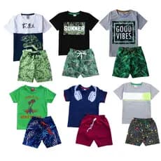 Kit  Sortido 6 Peças Roupa Infantil Menino 3 Camisetas + 3 Shorts - Promoção - Kit com 3 Conjuntos de Roupa Infantil Menino verão- Roupa Bebê