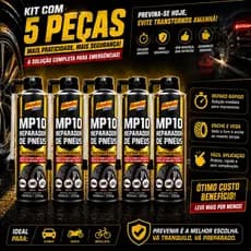 Kit 5 Reparador De Pneus Instantâneo Mundial Prime 400ml Kit De Viagem Para Carros Tapa Furo De Pneu