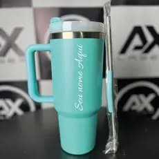 Copo Garrafa Térmica 1200ml C/ Alça E Canudo Personalizado com logo ou nome