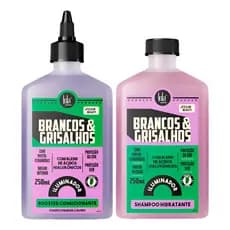 Shampoo Hidratante 250ml e Booster Condicionante 250ml Brancos e Grisalhos - LOLA