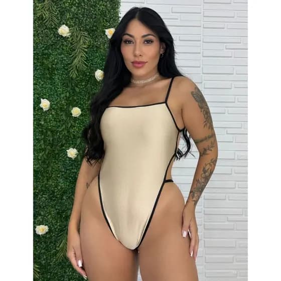 Maiô Acetinado Bicolor Sem Bojo Body Confortável Decote Feminino Alça Fina Fixa Poliamida Fio Moda