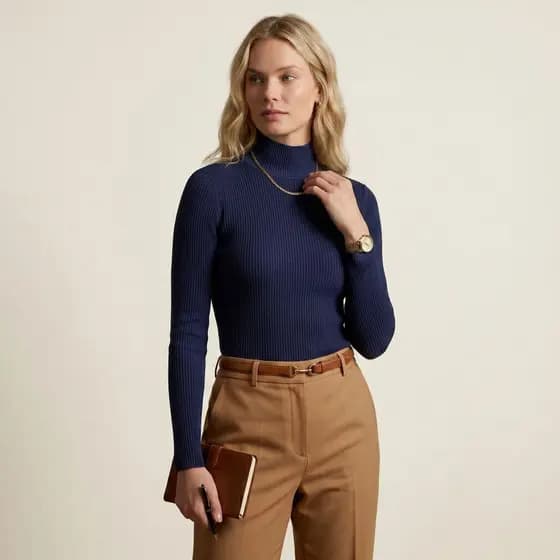 Blusa Feminina Canelada Veludo Manga Comprida Gola Alta Cacharrel Básica Lisa Moda Casual Quentinha