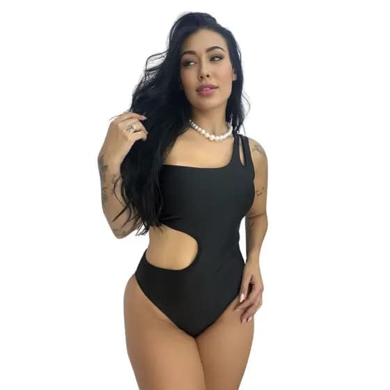 Body Maio Sem Bojo Praia Recorte Fenda Proteçao UV Moda Praia Piscina Forrado